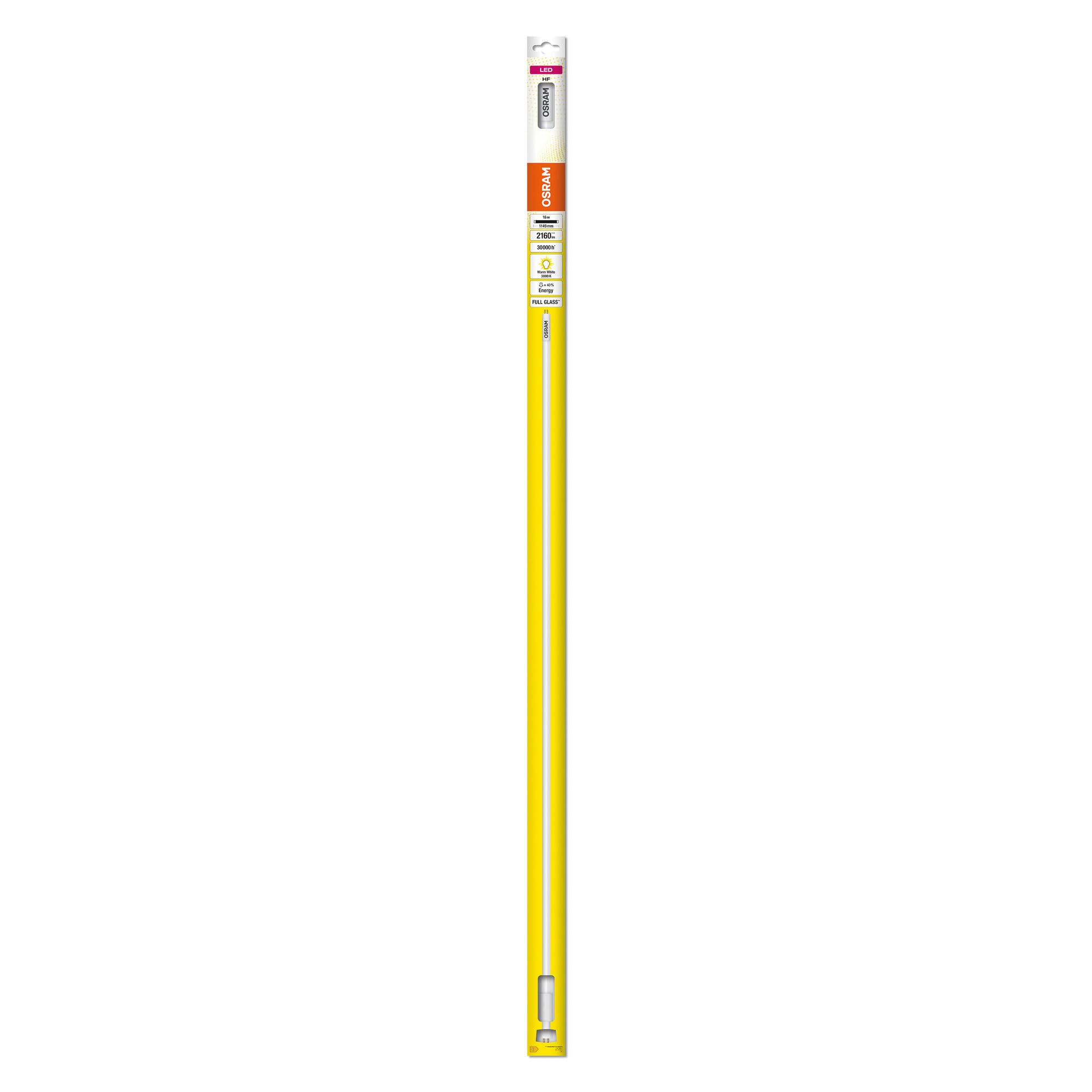 Osram LED TUBE T5 HF HE28 1149 mm, lineare LED-Röhre, 16W, 2160lm, 3000K, warmweißes Licht, LED-Ersatz für herkömmliche T5-Leuchtstoffröhren mit G5 Sockel, lange Lebensdauer, energiesparend,10-Pack