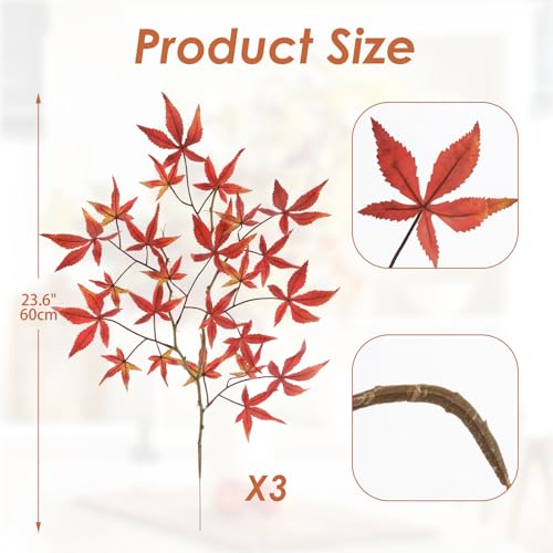 Tiges de feuilles d'érable orange pour un centre de table chaleureux - 3