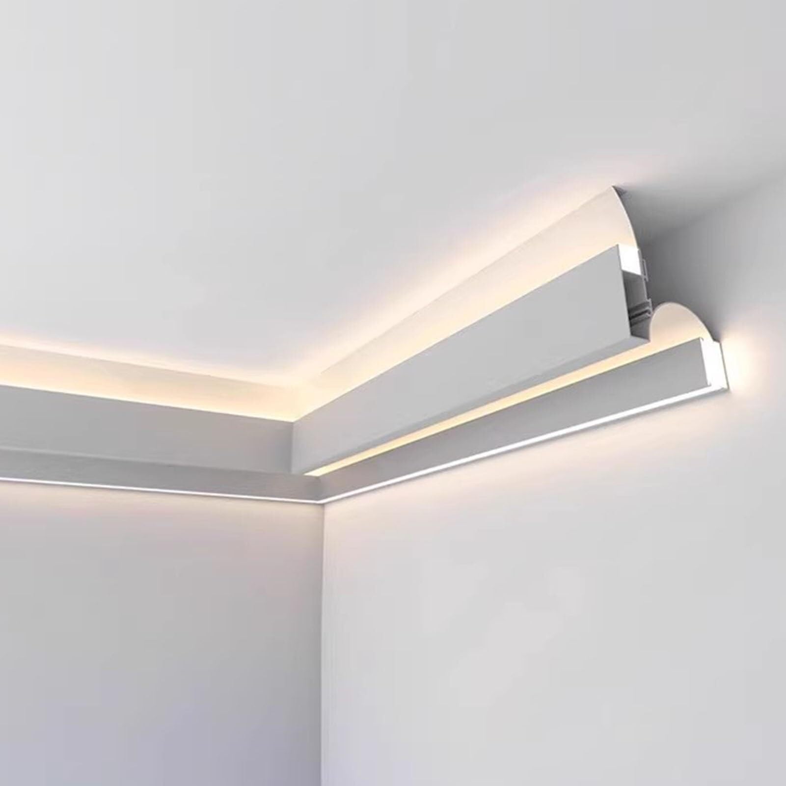 Aluminiowa taśma świetlna LED do sufitu podwieszanego, listwy ozdobne, 8 m, do kina domowego, salonu i sypialni