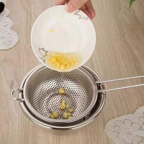Colander in acciaio inox, design multifunzionale, facile da usare, ideale per il carico della cucina e il filtro multiuso - immagine 6