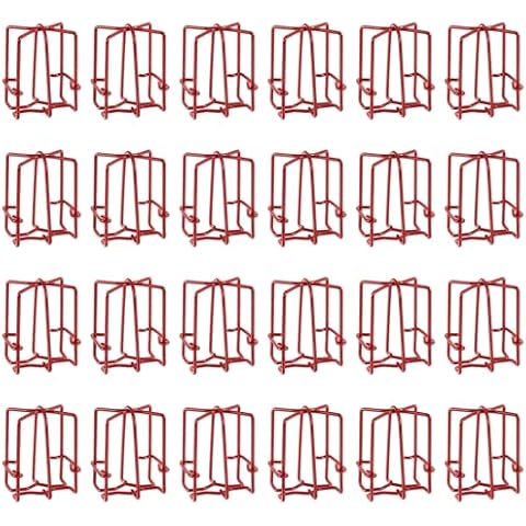 Shimeyao 24 Pcs 1/2" Red Fire Sprinkler Head Cage Guard Protector Cover Watering Equipment System Sprinkler Bracket for Pendent Upright Horizontal Sidewall Double Hook Ceiling Mount Cover