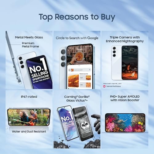 Samsung Galaxy A55 5G (Awesome Navy, 8GB RAM, 256GB Storage) | AI Mobile | 50MP Main Camera (OIS) | Super HDR Video| Nightography | IP67 | Gorilla Glass Victus+ | sAMOLED | Gaming Smartphone view 2