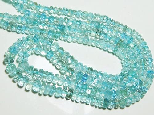 Aigue-Marine Aquamarine Faceted Rondelles en Pierres Naturelles Apaisantes de 16"