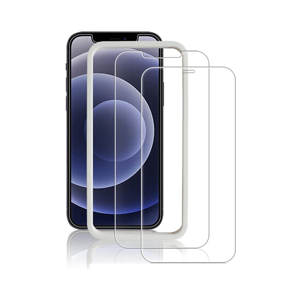 Screen Protector 2 Pack Compatible with iPhone 12 /pro/pro max with film artifact, Tempered Glass Screen Protector Anti-Scratch, Bubble Free, Scratch Resistant (iphone 12 pro)
