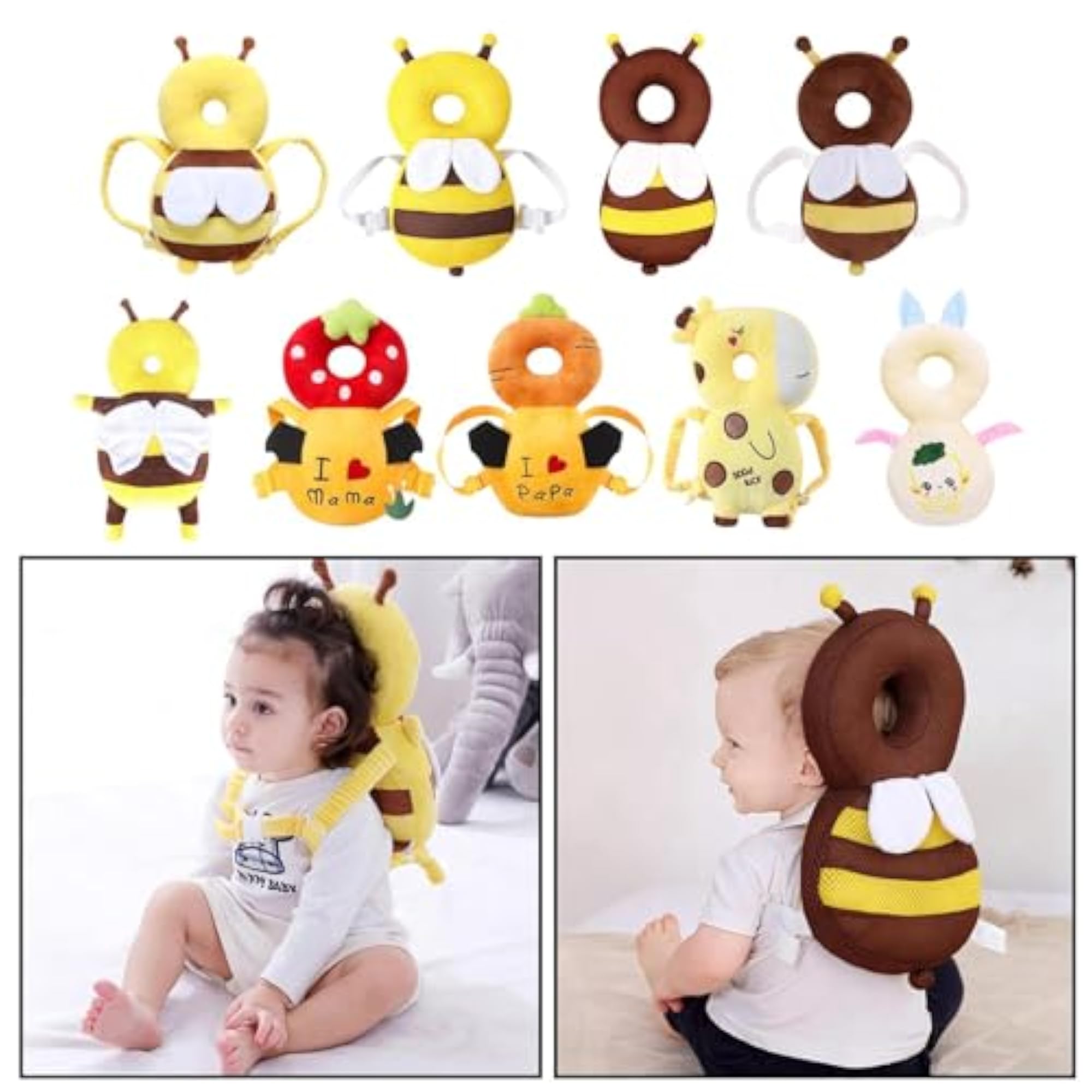 Newborn Head Back Protection Baby Pillow, Yellow