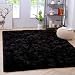 Noahas Super Soft Modern Shag Area Rugs Fluffy Living Room Carpet Comfy Bedroom Home Decorate Floor Kids Playing Mat 4 Feet by 5.3 Feet, Black