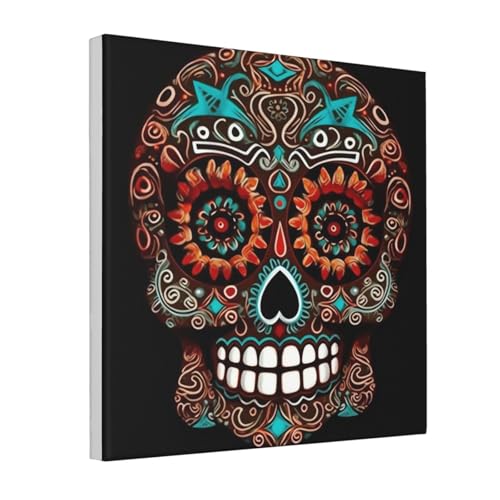 Toile encadrée Sugar Skulls tableau moderne prêt à suspendre mur vide