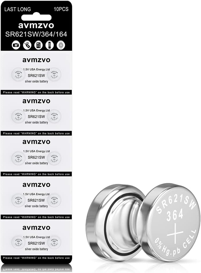 LiCB 20 PCS SR621SW AG1 364 363 LR621 1.55V Button Cell Watch Batteries