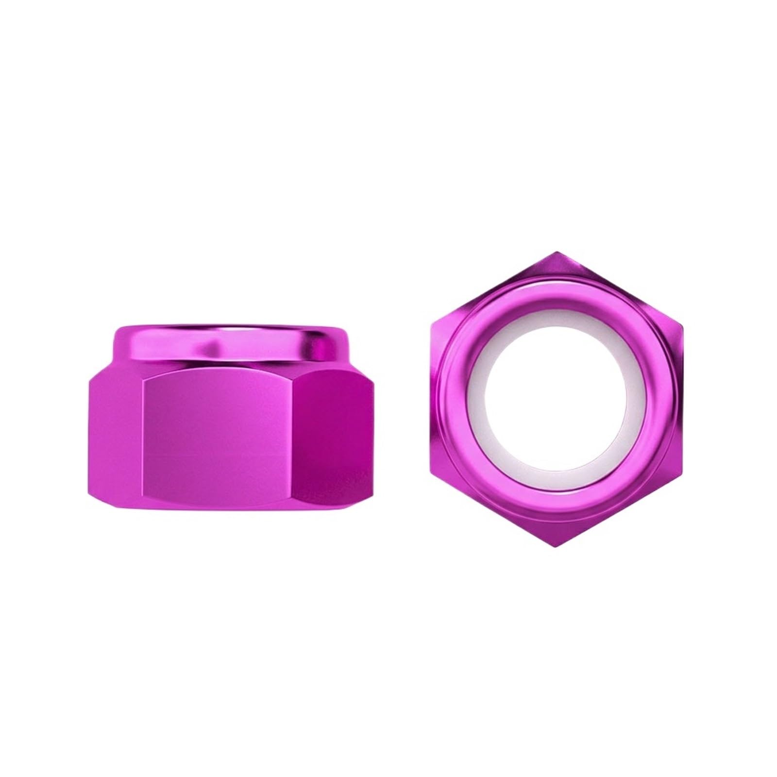 Tuercas De Bloqueo Tuerca autoblocante hexagonal colorida, M2-M8 antisuelto de aleación aluminio for Hardware modelo RC(Rose,M8 (50pcs))