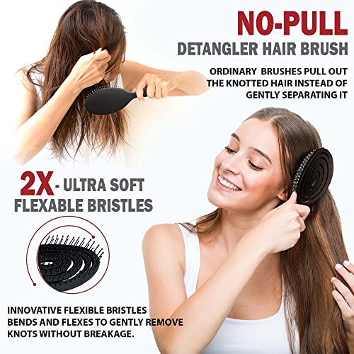 Fiora Naturals Hair Detangling Brush -100% Bio-Friendly Detangler Hair Brush W/Ultra-Soft Bristles- Glide Through Tangles With Ease - For Curly, Stright, Women, Men, Kids, Toddlers, Wet And Dry Hair #TOP2