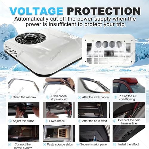 ZyKnaurral 12v/ 24v DC Dachklimaanlage Für Wohnmobile Mit Fernbedienung- Standklimaanlage Für LKW & Camper, Geräuscharme Kühlanlage Für Boote Und Wohnwagen 12V-6