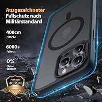 Miracase für iPhone 15 Pro Max Hülle mit Magsafe&9H+ Panzerglas, Schwarz – Ansicht 5