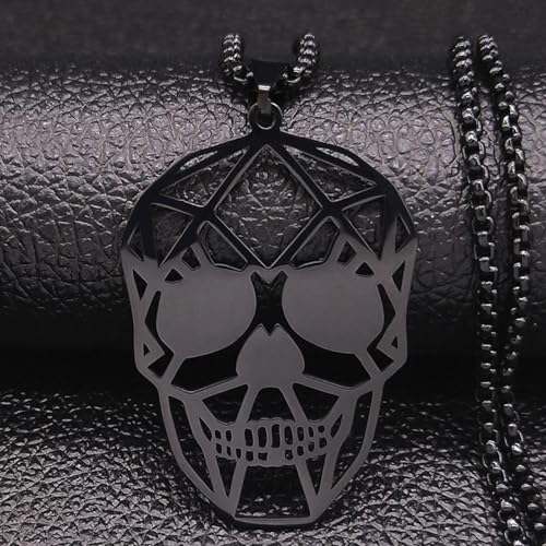 Collier homme tête de mort robuste pour éviter l'oxydation