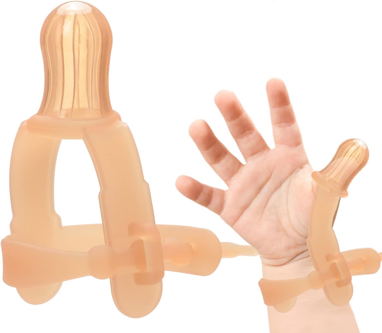 Thumb Sucking Stop for Kids - 0-3 Years Old Baby - Adjustable Thumb Guard for Thumb Sucking Silicone Thumb Sucking Treatment Kit for 3-36 Months Baby, Maximum for 1.95”-1.5" Wide Wrist