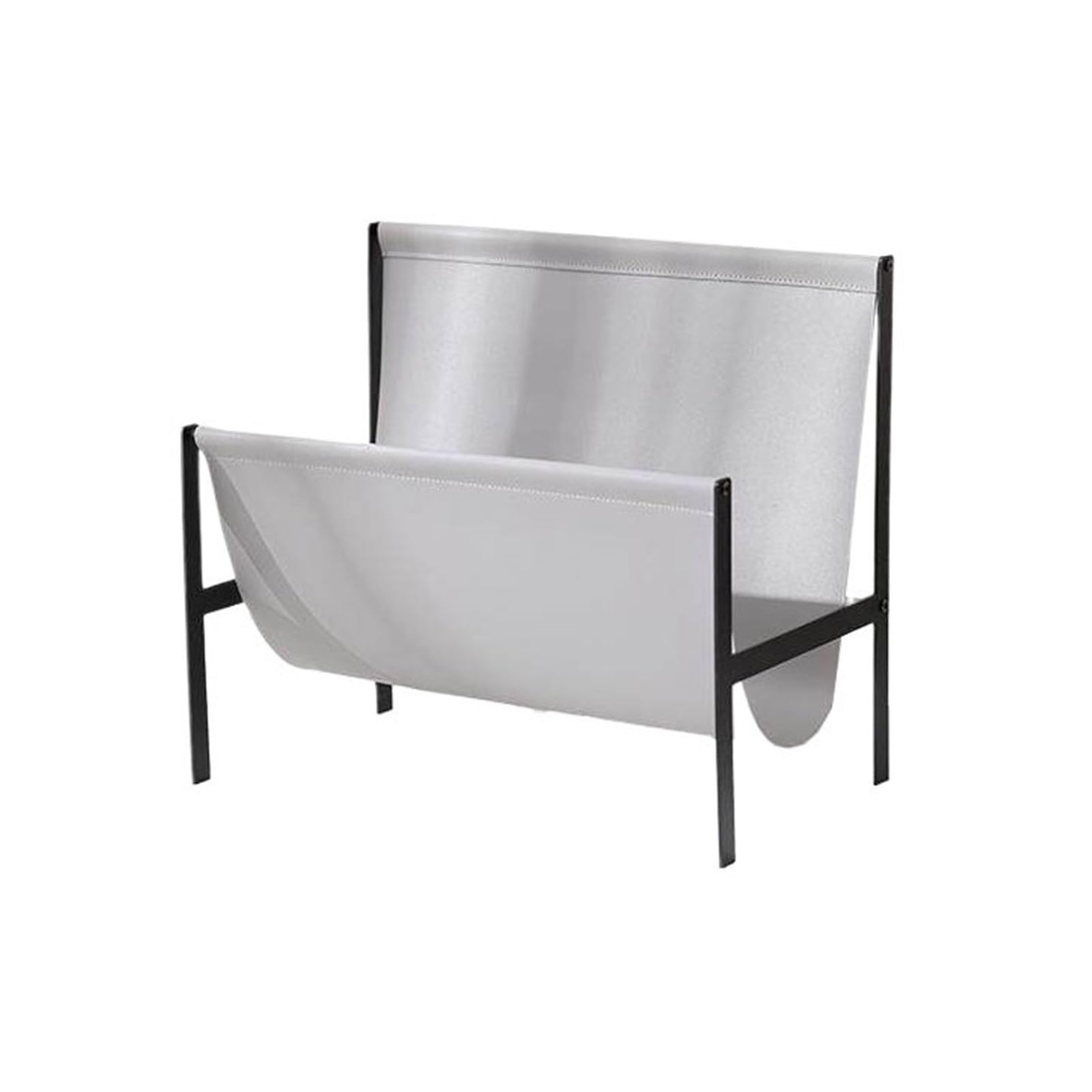 XUJUAN-0227 Bookshelf Vintage Minimalism Leather Floor Small Bookshelf Multifunctional Magazine Rack Newspaper Stand(Gris)