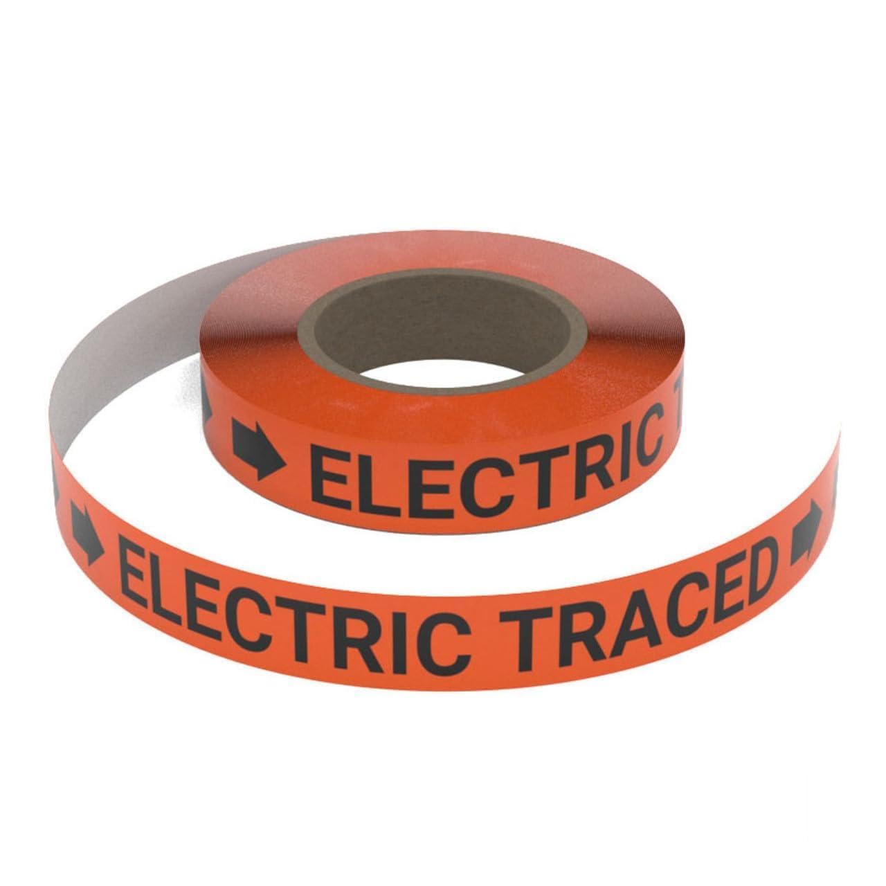 Electric Traced (Orange) SSINLINE Pipe Marking Roll - 1" x100' - Pipes 1.5" - 2.4" O.D. No Arrows