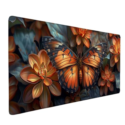 Tapis de souris XXL jaune papillon pour illuminer votre bureau de travail