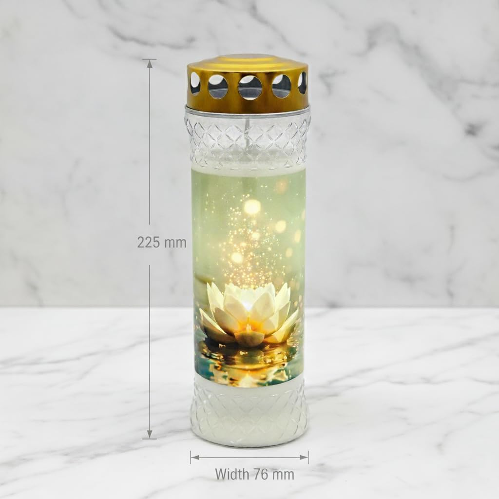 Horeca Candles - Lumini Cimitero con Parapioggia - Durata 7 Giorni - Set da 12 CerI Votivi Settimanali - Candele Tombali Commemorative per Defunti