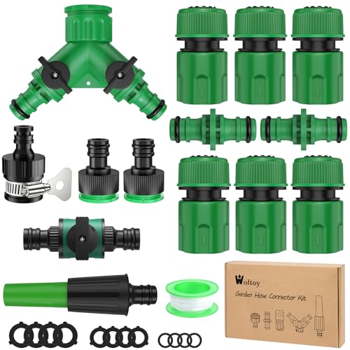 15 Pièces Raccords de Tuyau Arrosage Rapide, avec Buse Arrosage et Connecteur Nez de Robinet, Connecteur Tuyau Arrosage pour D'arrosage de Jardin, Lavage de...