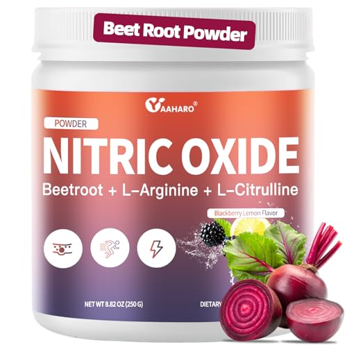 Image of Nitric Oxide Supplement - Beet Root Powder with L-Citrulline & L-Arginine, Nitric Oxide Supplements for Men Women with Beetroot, Supports Energy, Heart Health, BlackBerry Lemon Flavor, 35-Day Supply