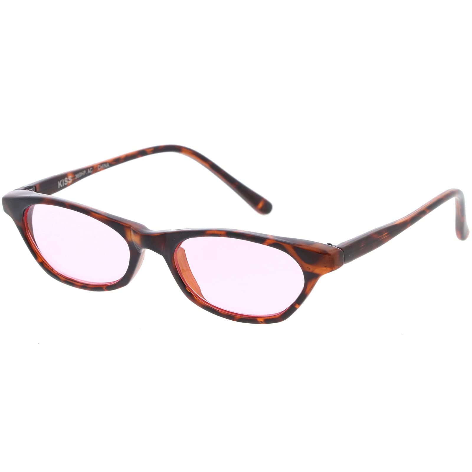 zeroUV - Kids Oval Shaped Retro Inspired Color Tinted Sunglasses (D203-08 Tortoise Pink)