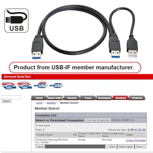 Image of Cablecc Super Speed USB 3.0 Power Y Cable Two A Male to USB Male for External Hard Disk