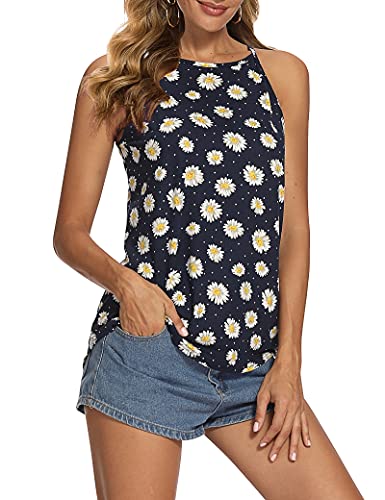 Image of LouKeith Womens Tank Tops Casual Flowy Printed Vest Shirts Sleeveless Cotton Soft Summer Tees Blouses