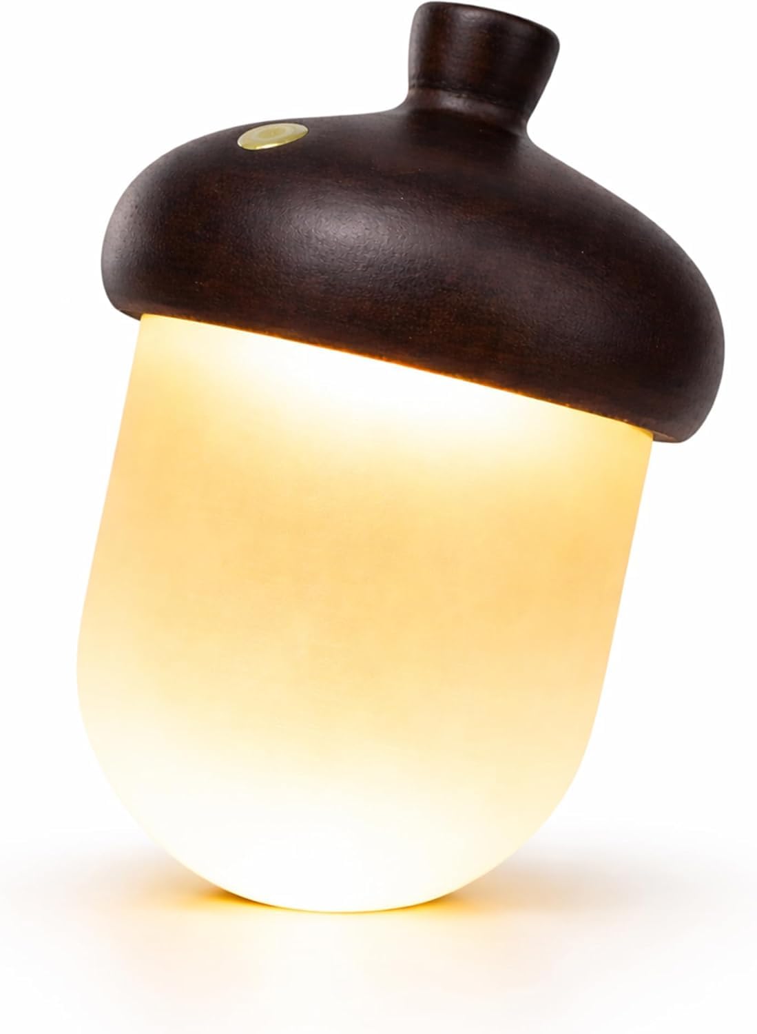 Lampada a forma di pigna LED luce notturna ricaricabile tramite USB lampada da notte in legno per camera da letto senza fili 3 temperature di colore lampada da comodino dimmerabile con interruttore
