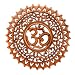 NOVICA Handcrafted Buddhism Flower and Om Brown Wood Mandala Relief Panel Wall Art, Lotus Om'