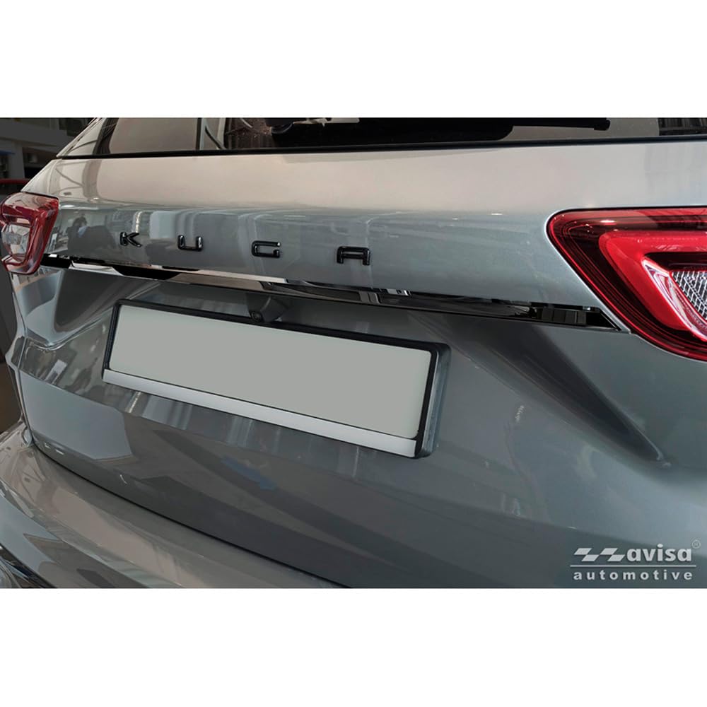 Avisa Black Chrome Stainless Steel Tailgate Trim compatible with Ford Kuga III 2019-2024 & Facelift 2024-