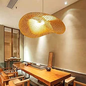 Lampada A Sospensione In Bambù E Rattan - Design Vintage, Regolabile, E27, Per Ristorante, Casa - Foto 9