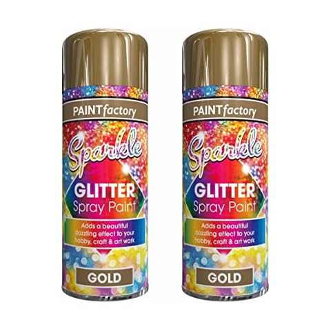 YSAMAX Glitter Gold Effect Spray Paint Decorative Creative Art Dazzling Effect to Crafts Frames Hobby & Art Work (Pack of 2) Cover