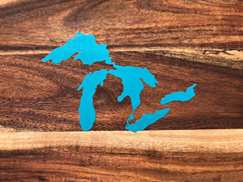 Image of Great Lakes Sticker Michigan Car Decal Premium Heavy-Duty Waterproof Vinyl for Bumpers, Windows, Laptops, Water Bottles or Coolers (Aqua Blue, 4.75 inch Wide)