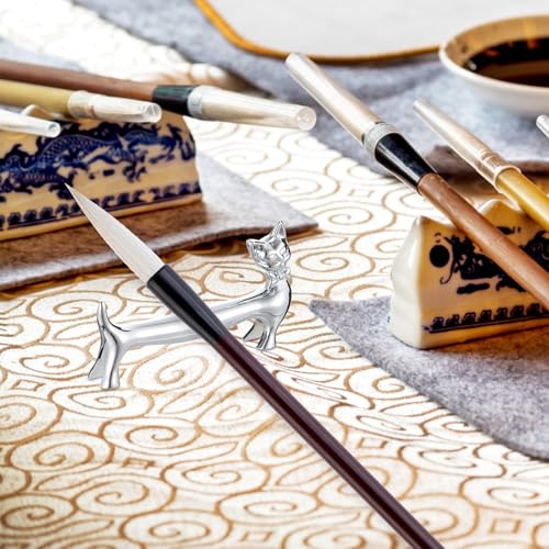 HOMSFOU Metall Essstäbchen Halter 2Er Set - Kreativer Katzen Design Stäbchenablage Aus Legierung Für Küche Und Tisch Ideal Für Japanische Essstäbchen Und Besteck