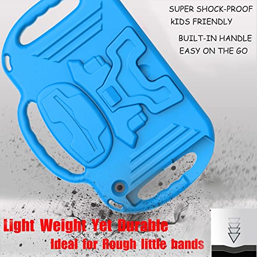 Ltrop Kids Case For Fire Hd 10 And Fire Hd 10 Plus (11Th Generation, 2021 Release) 10.1-Inch With Shoulder Strap, Light Weight Shockproof Kid-Proof Handle Stand Cover Case For Fire Hd 10 2021, Blue #TOP4