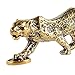 IEUDNS Brass Cheetah Figurine Statue Simulation Animal Sculpture Miniatures Retro Crafts for Cafe Living Room Bookcase Shelf Centerpiece Ornament