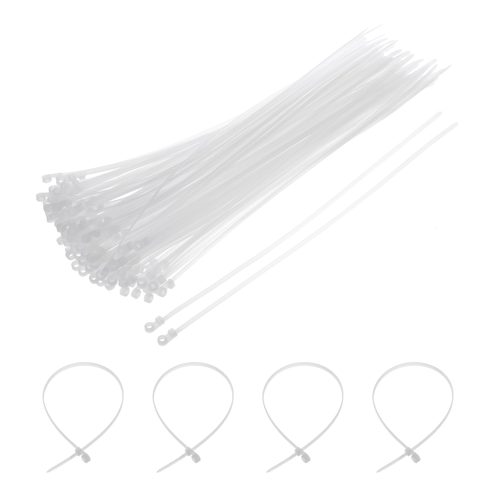 QUARKZMAN 250pz 300mm/12" 48 Lbs Montaggio Testa Cavo Cerniera Fascette Autobloccante Lungo Nylon Cavo Fascetta 4,8mm/3/16" Fascette per Cavi Gestione Bianco