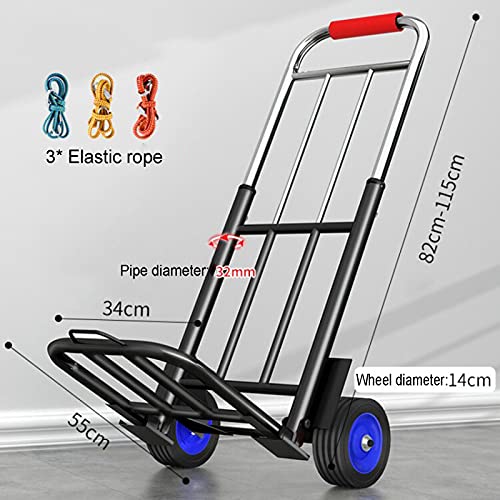Carretilla plegable portátil de acero con ruedas sólidas miniatura 7