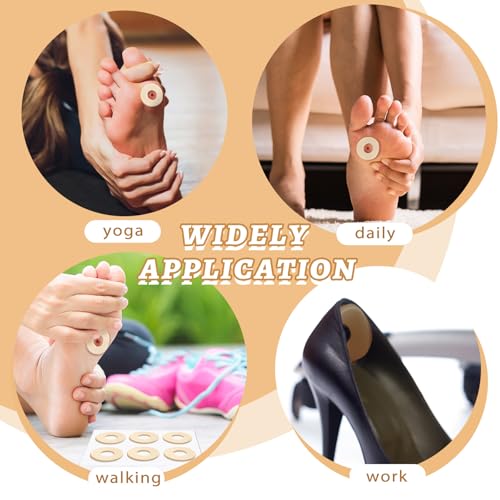 Image of Threlaco 120 Count Soft Foam Callus Cushions Round Corn Cushions Pads Water Resistant Self Stick Adhesive Callus Pad for Bottom of Foot Protect Corn from Rubbing and Friction for Men Women Foot Care