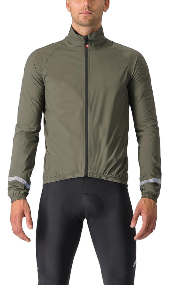 castelli Emergency 2 Rain Mens Cycling Jacket - Green 2XL