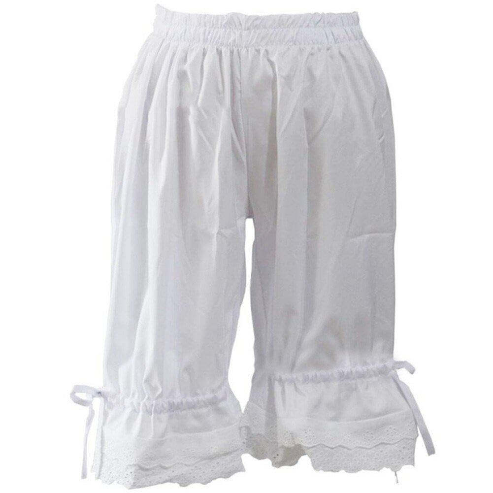 SanflySanfly Women Bloomer Victorian Steampunk Bloomers for Girls Lolita Ruffled Lace Pumpkin Short Pantaloons Underdress