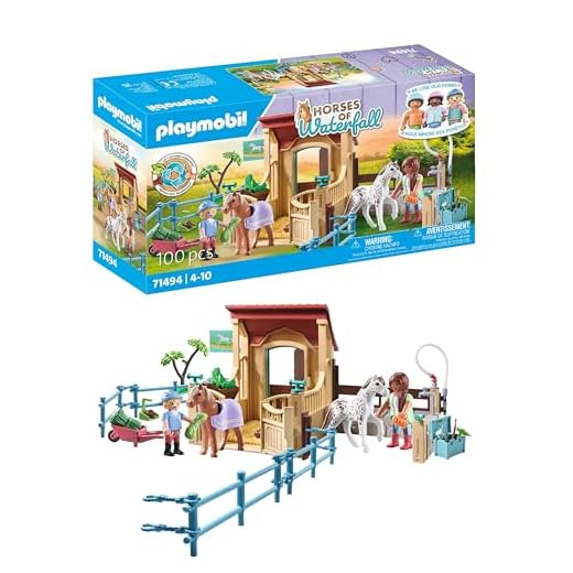 PLAYMOBIL Horses of Waterfall 71494 Scuderia con recinto, entusiasmanti Avventure a Cavallo al Waterfall Ranch, con Vari Accessori, Giocattolo per Bambini dai 4 Anni in su