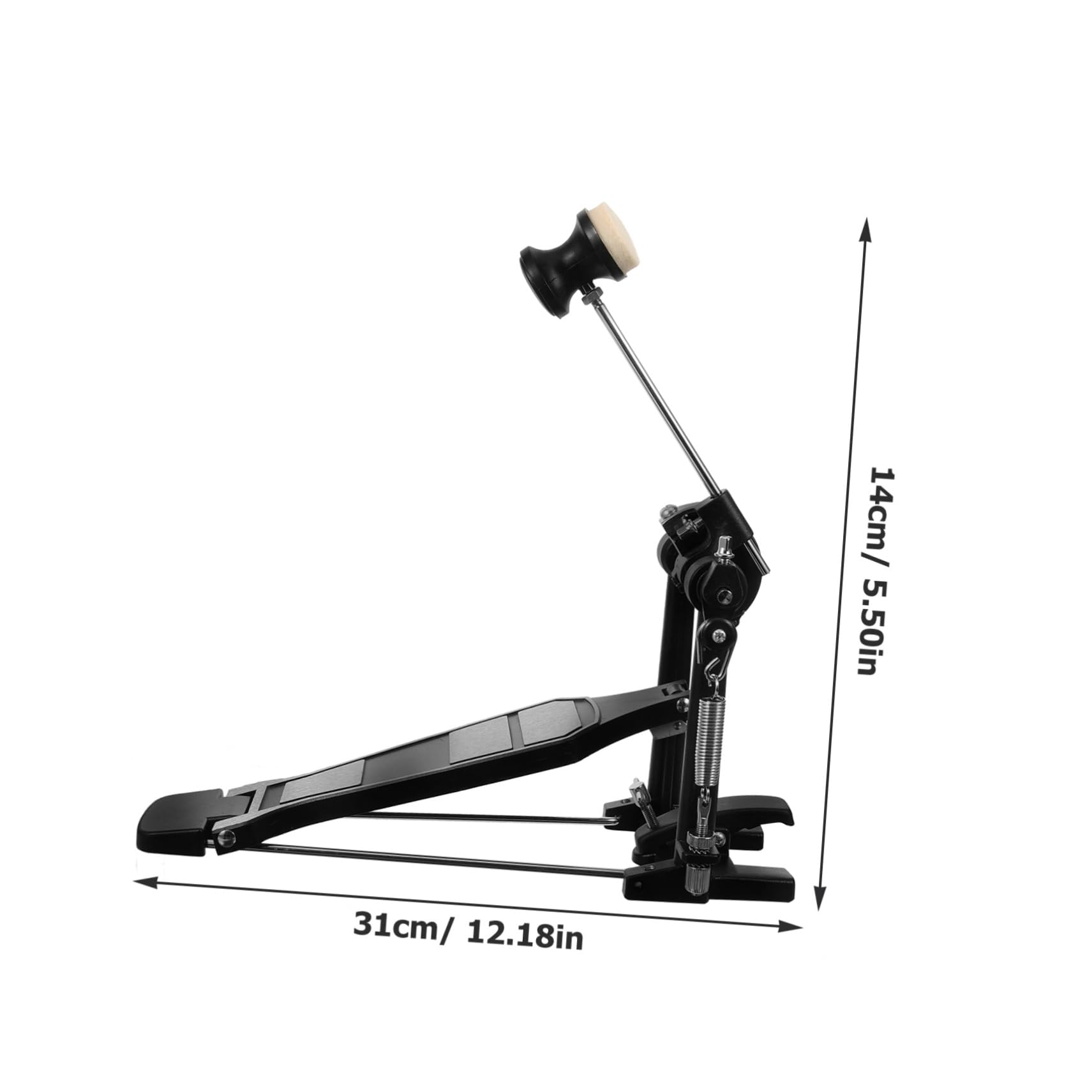 Vaguelly Pedale e Catena Spessa in Lega di Alluminio per Grancassa Base Allargata Design Antiscivolo Stabile per Tecnica di Esercizio Batteria Jazz