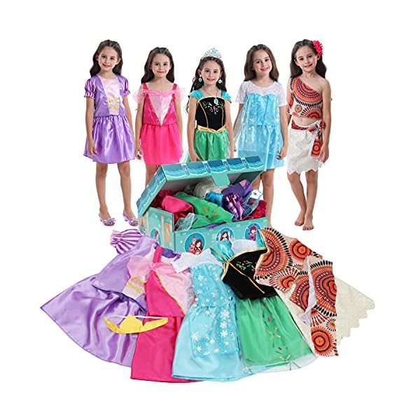 Vgofun girls dress up trunk princess costume dress pretend play set for girls toddlers