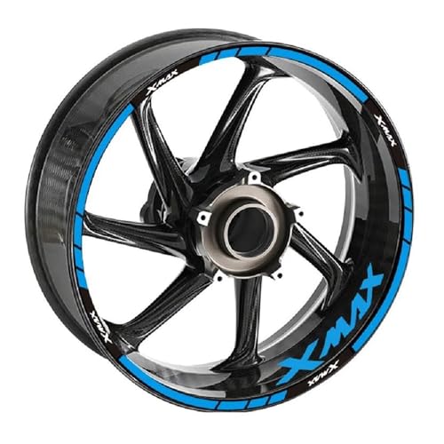 DTSGCX Aufkleber-Set Reflektierender Motorrad-Radaufkleber, Felgenaufkleber, Streifenband, Zubehör Für Y&amaha X-MAX Xmax 125 250 300 400(Style 3)