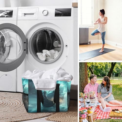 Ship Sea Storm Large Tote Bags for Women Canvas Tote Purse Reusable Grocery Bags Top Handle Handbags for Travel, Work3