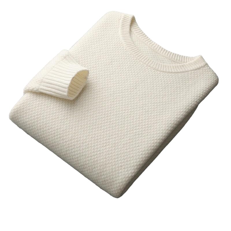 Men's Autumn Winter Casual Thickened Warm Solid Color Round Neck Pullover Base Sweater2