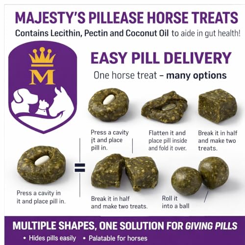 Majesty's PillEase Horse Treats | A Delicious Soft and Pliable No Bake Cookie Horse Treat | Makes Giving Pills & Medication Easy | Made in The USA - 48 Wafers - Image 5