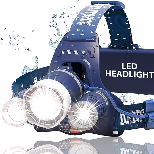DanForce Headlamp. USB Rechargeable LED Head Lamp. Ultra Bright LUMINUS 1080 Lumen Head Flashlight + Red Light. HeadLamps for Adults, Camping, Outdoors & Hard Hat Work. Zoomable IPX54 Headlight