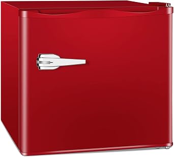 Electactic 1.2 Cu.ft Mini Freezer, Small Upright Freezer with Removable Shelf & 7 Adjustable Temperature Control, Energy Saving, Low Noise for Bedroom, Apartment, Home, Office, Red